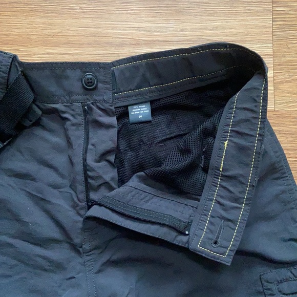 Eddie Bauer Men's Sport Belted Nylon Khaki Outdoor Cargo Shorts Size 30 Gray - Picture 5 of 8